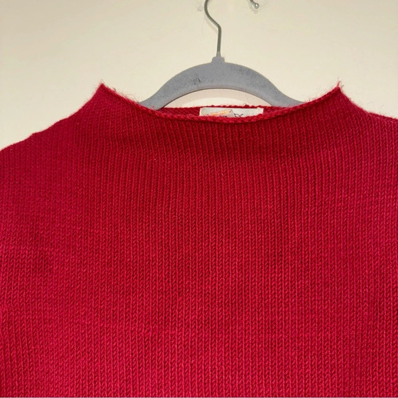 Women’s Vintage Red Feed David High Neck Sweater with Fringe Details Size: M - Picture 7 of 16